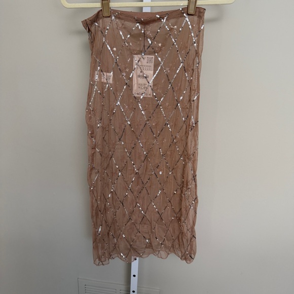 Zara Dresses & Skirts - Zara Elegant Brown Mesh Skirt new with tags size S